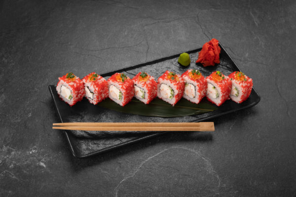 Double Ikura Ebi Crab Rolls