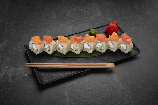 Salmon Tuna Uramaki Rolls